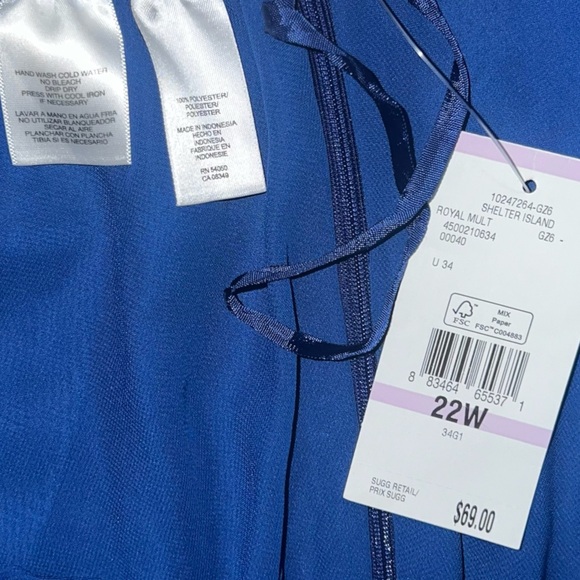 NWT Evan-Picone Woman Blue Pleated A-Line Midi Skirt, Women’s Plus Size 22W - Picture 4 of 6